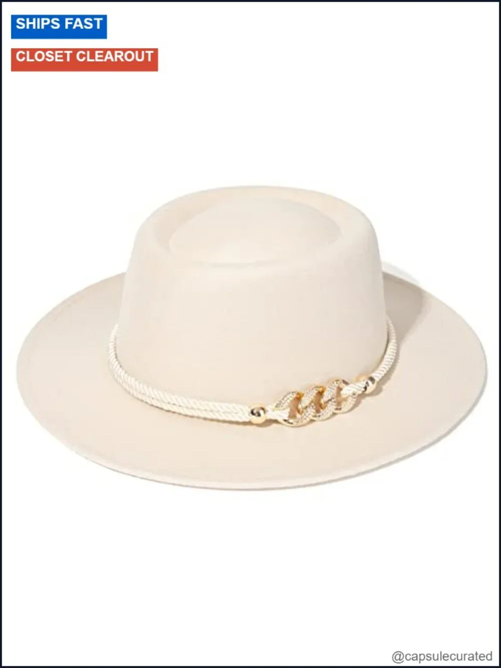 Wide Brim Fedora Hat with Belt Buckle Pork Pie Hat Unisex Trilby, Adjustable